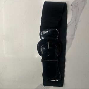Black Wide Belt with Buckle
